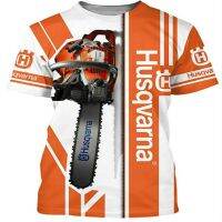 t-t-t 3D Mens stacked street fashion with short-sleeve chainsaw pattern Summer new T-shirt