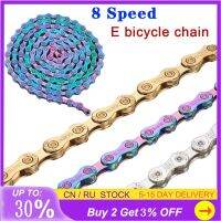 E-Bike Chain 8 Speed Electric Bicycle Chains 136 Links Anti-Rust Ebike Chains With Magic Buckle Electric Sport Bike eBike Chains