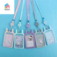 TRYJUV เคสบัตรแบบเกาหลีมีสายคล้องสำหรับรถบัสแบบปรับได้น่ารักพร้อมสายคล้องการ์ดเก็บข้อมูลบัตรซองใส่บัตรนักเรียน