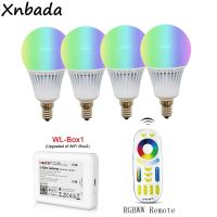 E14หลอดไฟแอลอีดี Mi Light 5W โคมไฟ Rgbct Ac85-265v ไร้สาย Wl-Box1ตัวควบคุมไฟ Led 2.4G ไร้สายรีโมทคอนโทรล Rf Rgbww