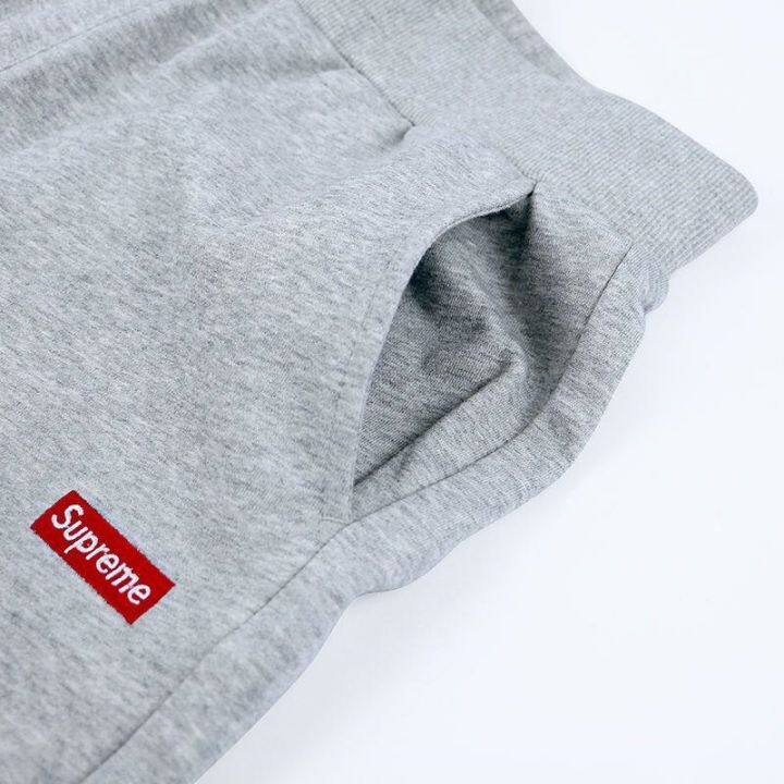 supreme-สั้นกางเกงขายาวป่านสีเทา-ป้ายแดง-สีดำ-ป้ายขาว-ระหว่างประเทศ