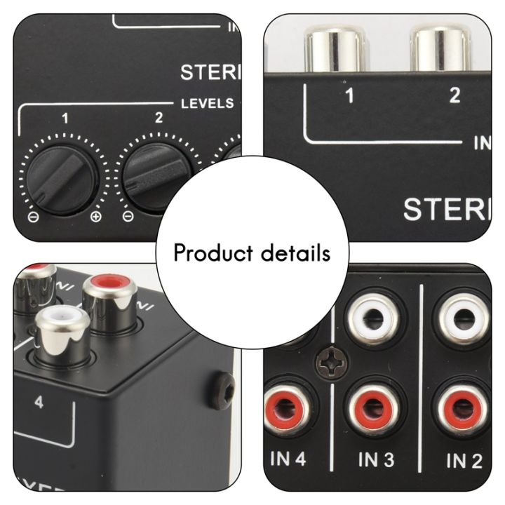 cx400-mini-stereo-rca-4-channel-passive-mixer-small-mixer-mixer-stereo-dispenser-for-live-and-studio