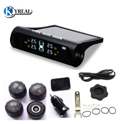 New Smart Car TPMS Tyre Pressure Monitoring System Solar Power Digital LCD Display Auto Security Alarm Systems Tyre Pressure