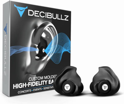 Decibullz Custom Molded High Fidelity Earplugs for Concerts, Musicians, and Noise Sensitivity