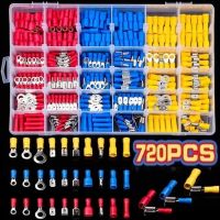 ◈✻▲ 280/480/720pcs Cable Lugs Assortment Kit Wire Flat Female and Male Insulated Electric Wire Cable Connectors Crimp Terminals Set