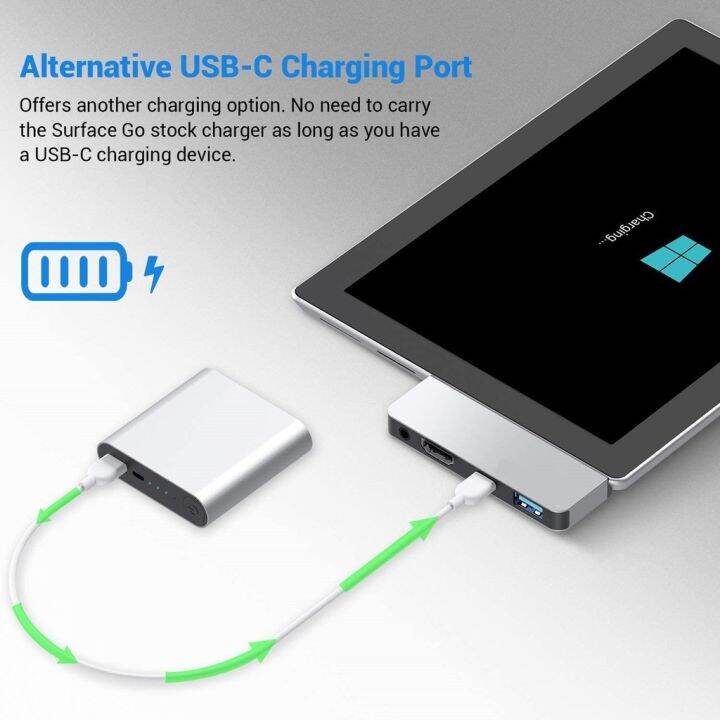 surface-go-usb-c-hub-อะแดปเตอร์-การชาร์จ-pd-usb-3-0-แจ็คเสียง-3-5-มม-สำหรับ-microssoft-surface-go-go-2-go-3-docking-station