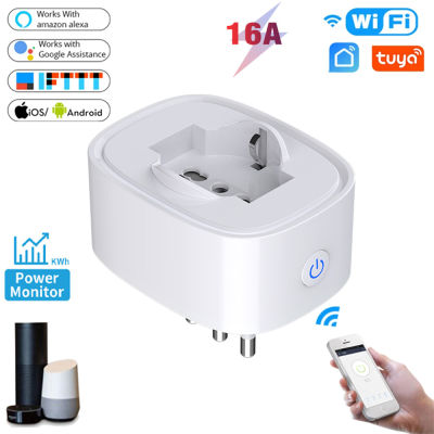 Tuya WiFi ปลั๊กสมาร์ทซ็อกเก็ตอิตาลี16A Power Monitor ฟังก์ชั่นจับเวลา Smart Life APP Control Outlet ทำงานร่วมกับ Alexa Home