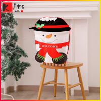 Kitsmall ผ้าคลุมเก้าอี้ตุ๊กตาหิมะคริสต์มาส44X54ซม.,ของตกแต่งคริสต์มาสสำหรับงานปาร์ตี้ในบ้านห้องครัวรับประทานอาหาร