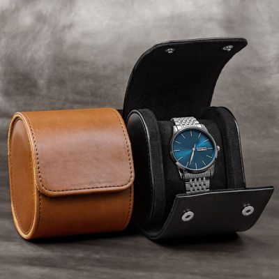 JAMIET กระเป๋าใส่นาฬิกาข้อมือทนทานแบบพกพา,มีช่องเก็บนาฬิกาข้อมือ PU แบบม้วนเก็บมีช่องเก็บกระเป๋าเก็บบัตรกันฝุ่นสามารถเก็บนาฬิกาหนังบรรจุภัณฑ์กรอบนาฬิกาได้1ช่อง2/3
