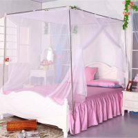 【LZ】✗  1PC Moustiquaire Canopy White Four Corner Post Student Canopy Bed Mosquito Net Netting Queen King Twin Size