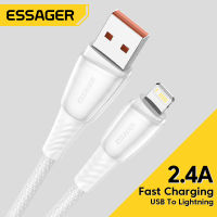 ESSAGER PD USB A เพื่อสายฟ้าผ่าเคเบิ้ลสำหรับ iPhone 11 12 13 Pro Max 2.4A อย่างรวดเร็วชาร์จชาร์จสายเคเบิ้ลสำหรับ iPhone 6 7 8บวก iPad สายข้อมูลลวด