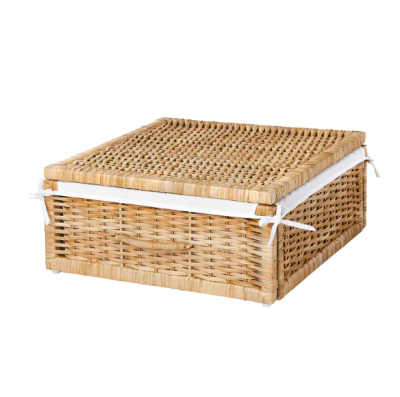 Basket, handmade rattan, 50x43x19 cm.