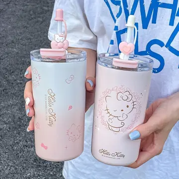 480Ml Kawaii Hello Kitty Sanrio Portable Thermos Mug 316 Stainless Steel  Cute Anime Kuromi Cinnamoroll Kids Water Bottle Gift