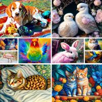 【hot】☁  Dog Printed Embroidery Handiwork Knitting Needlework Painting Mulina Different