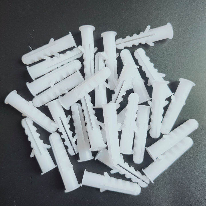 White plastic anchor bolts, expansion pipes, expansion plugs, 6MM, a
