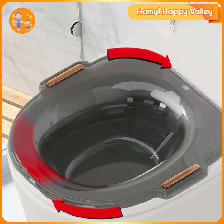 Homyl Sitz Bath Soak Pan for Women Durable over The Toilet Wide Seating Area Hip Bath Bowl Sits