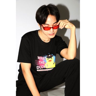 การออกแบบเดิมWhat The Duck? T-Shirt l เสื้อยืดคอกลม แขนสั้น สีดำ สกรีนลายเป็ดยาง มีไซส์ Unisex Black Rubber DucksS-5XL