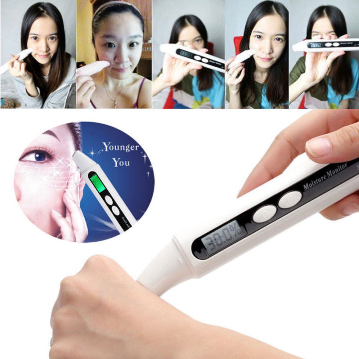 x-goods-ส่งจาก-กทม-ปากกาสําหรับทดสอบความชุ่มชื้นในผิว-professional-digital-facial-skin-analyzer-moisture-oil-detection-skin-analyzer-moisture-tester-better-test-beauty-products