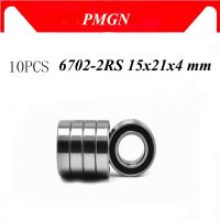 Pmgn 10ชิ้น Abec-5 6702-2rs 6702rs คุณภาพสูง6702 2rs Rs 15X21X4 Mm ตลับลูกปืนลูกร่องลึกซีลยางขนาดเล็ก