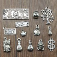 【CW】 15pcs Moneybag Charms Money Us Dollars Pendants Jewelry Making Lucky Money Charms Antique Silver Color