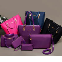 QianXing Shop LALANG Women Six Set Crossbody Handbag Shoulder Bags Tote Bag (Purple)