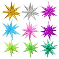 12Pcs Colorful Water Drop Cone Foil Balloon Diy Explosion Star Balloons Birthday Party Wedding Ceremony Decoration Supplie