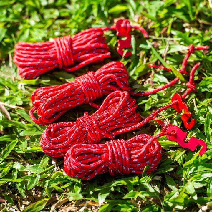 Camping Reflective Guy Line Tent Wind Rope Set of 4, Polyester Wind