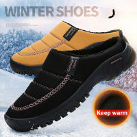 Winter Men Shoes Plush Men Slippers Fleece Warm Fur Thicken Cotton-Padded Home Slipper Outdoor Flat Shoes Man Casual Footwear