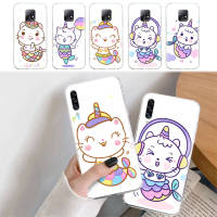 โปร่งใส อ่อนนุ่ม ปก หรับ iPhone 13 14 G9 Moto 12 G8 Play Mini SE Power Max Plus Pro Protective เคสโทรศัพท์ K-43 Cute Cat Mermaid Unicorn