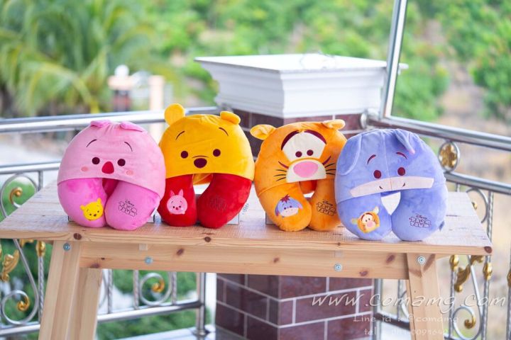 หมอนรองคอมีหมวกหมีพู-ทิกเกอร์-อียอร์-พิกเล็ต-disney-tsum-tsum