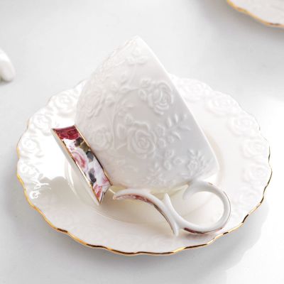 ◐☒ Ceramic Cups And Saucers Coffee Set Continental Tea Set Coffee Cup Solid Color English Afternoon Tea Cup Set