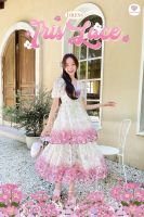 Maria diamond Iris Lace dress เดรสยาว เดรสสีชมพู เดรสพิมพ์ลาย เดรสลูกไม้