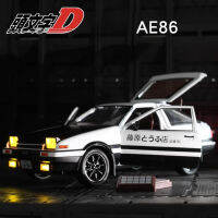 1:24เริ่มต้น D โตโยต้า Trueno AE86ล้อแม็ก D Iecast รถโมเดลรถสปอร์ตของเล่นสำหรับเด็กผู้ใหญ่ดึงกลับยานพาหนะรถของเล่นสีดำฮู้ด