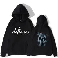 Defrones Skull Black Band Hoodies Kaus Rock Vintage Pria Pulover Hip Hop Punk Untuk Uniseks Streetwear Atasan Gothic Pria Size Xxs-4Xl