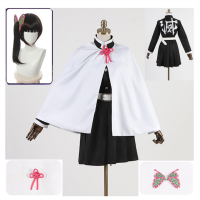 KIDS Anime Demon Slayer Coplay Kimetsu No Yaiba Tsuyuri Kanawo Cosplay Costume Battle Suit Team Uniform Halloween Cos Wigs Props