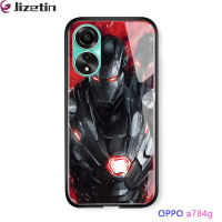 Jizetin OPPO A78 4G เคสโทรศัพท์ Marvl สำหรับเด็กผู้ชายซูเปอร์ฮีโร่สำหรับผู้ชายกัปตันฮัลค์ Thor เคสฝาหลังกระจกเทมเปอร์