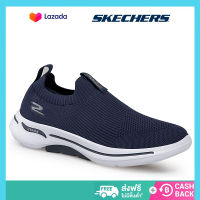 Skechers สเก็ตเชอร์ส รองเท้า ผู้ชาย GOwalk 6 GOwalk Shoes 216267-NVY - Air-Cooled Goga Mat, Dual-Density Outsole, Hyper Pillar Technology, Ortholite, Ultra Go