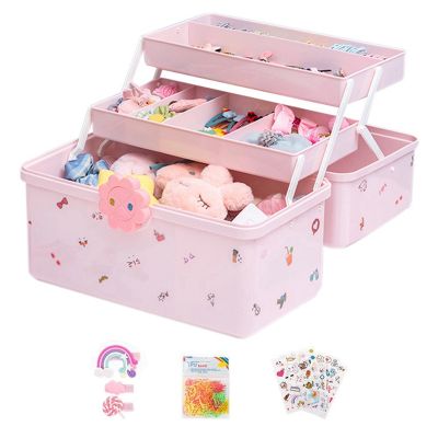 Childrens Hair Accessories Storage Box Baby Head Rope Hairpin Rubber Band Head Jewelry Dressing Cute Girl Jewelry Box