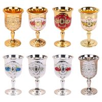 【CW】♀  Metal Wine Goblet Glasses Embossed Cup Household Bar Wedding Parties Drinkware Ornament