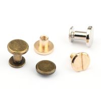 1 Set Mini Solid Brass Copper Screw Nail Post Binding Rivet Round Head Stud For Leather Craft Bag Belt Strap Fasteners Flat Cap