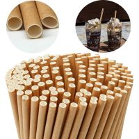 MA1MBB 50pc Eco Friendly Vintage Kraft Paper Straws Wedding Celebration Classmate Birthday Party Decoration Event Get Together Supplies