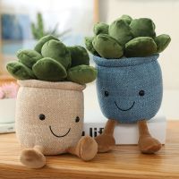 ▲ Lifelike Succulent Plants Plush Stuffed Toys Soft Bookshelf Decor Doll Creative Potted Flowers Pillow home decor Kid Gift