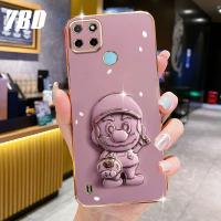 YBD ดีไซน์ใหม่ สำหรับ OPPO เคส C25Y C21Y C21 Realme 3D หรูหราขาตั้งสเตอริโอแฟชั่นซุปเปอร์มาริโอเคสโทรศัพท์น่ารัก