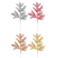 Artificial Pine Tree Branches 10-pcs Christmas Glitter Leaves Picks Fake Leave Stems Christmas Tree Ornament Table Centerpieces Decor superior