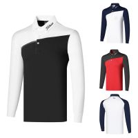 Golf clothing mens long-sleeved sports POLO shirt casual outdoor ball clothing perspiration GOLF jersey J.LINDEBERG G4 PXG1 Callaway1 Castelbajac FootJoy DESCENNTE Mizuno☏