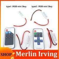 Merlin Irving Shop 12V mini RGB Led Strip light 9 11 3 Keys Remote Controller DC wire connector for SMD 3528/5050/5730/5630/LED Strip lights