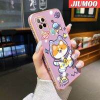 เคส JIUMOO สำหรับ Infinix Hot 10S NFC Hot 10T เคสการ์ตูนน่ารักลายดีไซน์ใหม่สุนัขอวกาศนุ่มหรูหราชุบเคสโทรศัพท์ขอบด้านข้างสี่เหลี่ยมคลุมทั้งหมดป้องกันเลนส์กล้อง