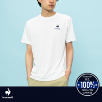 le coq sportif เสื้อเทรนนิ่ง ออกกำลังกาย ผู้ชาย สีขาว (T-shirt, เสื้อยืด, เสื้อออกกำลังกาย, lecoq, เลอค็อก)