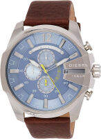 Diesel Mens DZ4281 Mega Chief Stainless Steel Brown Leather Watch