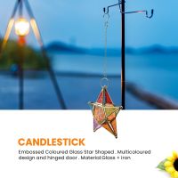 Multicolour Glass Star Votive Tea Light Candle Holder Hanging Lighting Lantern Wedding Birthday Party Home Garden Decor